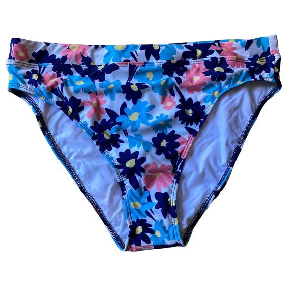 Splendid Room to Bloom Bikini Bottom Blue Floral NEW size L - Picture 1 of 10